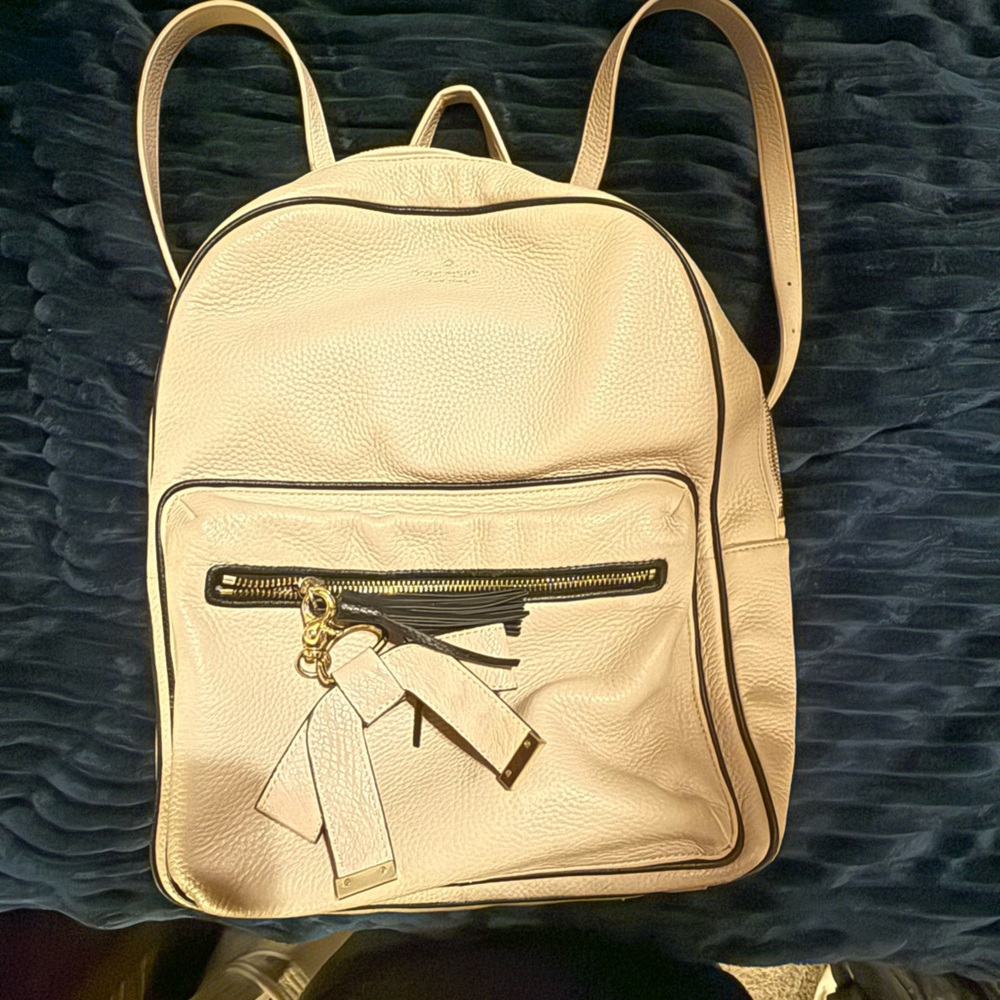 Kate Spade Cream Backpack with Black Accents